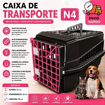 Caixa de Transporte N4 Preta Com Porta Colorida
