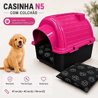 Casa Casinha Para Cachorro Com Colchão N5