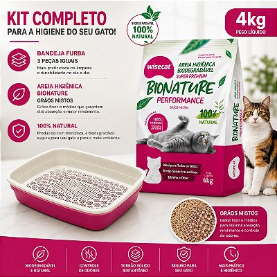 Caixa de Areia Furba + Areia De Mandioca 100% Natural Biodegradável 4kg