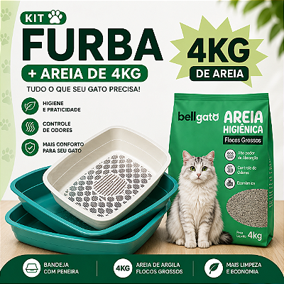 Caixa De Areia Para Gatos + Areia De Gato De Argila Natural Bell Gato Grãos Grossos