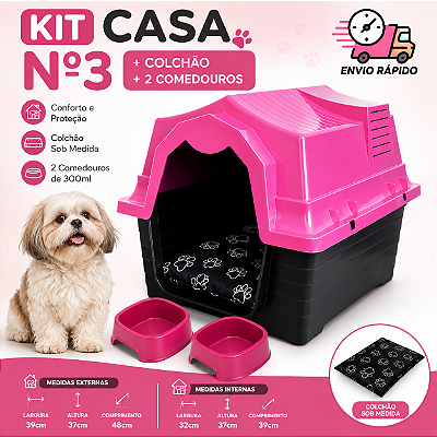 Casa nº3 + Colchão + 2 comedouros 300ml