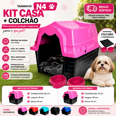 Casa nº4 + Colchão + 2 comedouros 300ML