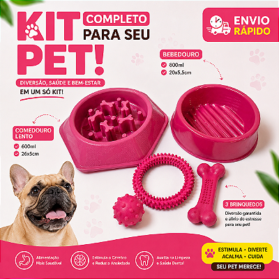 Comedouro educativo lento + Comedouro 1L+ brinquedos