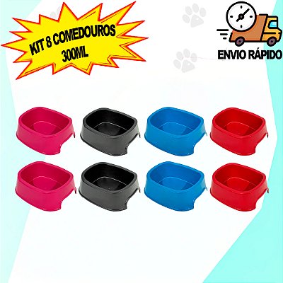Kit 8 Comedouro Simples 300ml