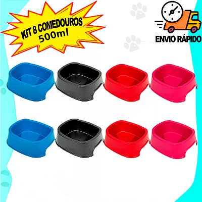 Kit 8 Comedouro Simples 500ml