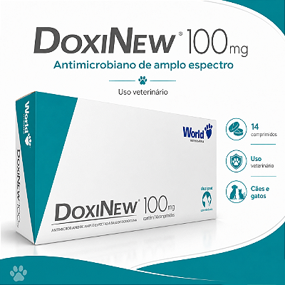 Doxinew 100mg 14 Comprimidos Antiparasitário Infeccções