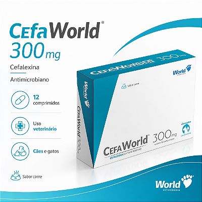 CefaWorld 300mg 12 comprimidos Medicamento Antimicrobiano