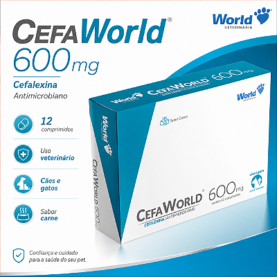 CefaWorld 600mg 12 comprimidos Medicamento Antimicrobiano