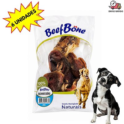 Petisco Focinho Suíno Natural Para Cães 6un