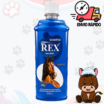 Shampoo Para Cavalos Galloper Rex 500ml Pelos Sedosos E Brilhantes