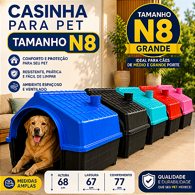 Casa Casinha Para Cachorro Grande Porte N8