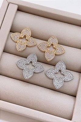 Brinco Flor Zircônia