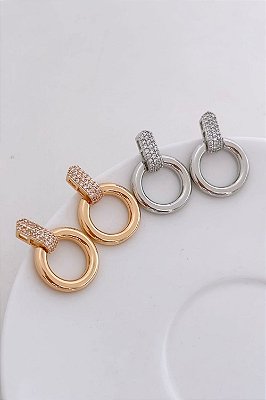 Brinco Argola Detalhes Zircônia