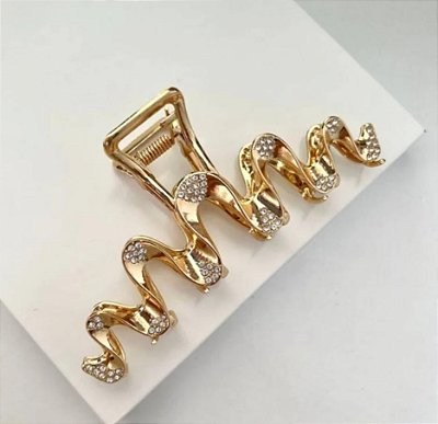Presilha Strass Ondulada