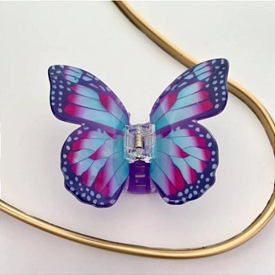 Presilha Borboleta Azul e Vermelha