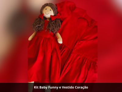 Kit Baby Funny e Vestido Coração