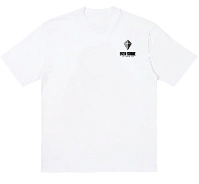 Camiseta Unissex Iran Stone Loguinho Discreto Manga Curta Cor Branco
