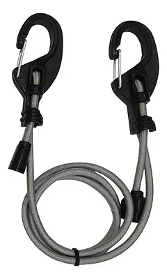 Elástico Regulável com Mosquetão X2 Cinza 1,2m