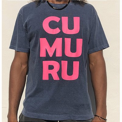 Camisa Estonada CU-MU-RU Azul Marinho Plus Size