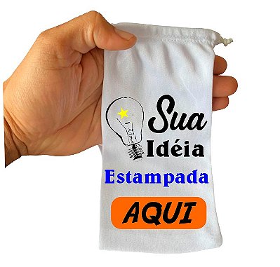 Saquinhos personalizados  sublimado Logo Qualquer arte Branco