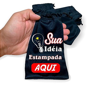 Saquinhos personalizados  sublimado Logo Qualquer arte Preto