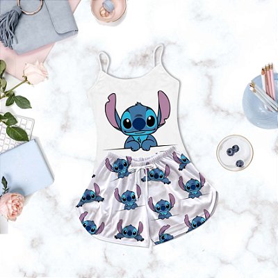 Baby Doll Feminino Infantil Estampa Stitch