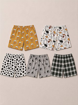 Kit Com 4 Bermudas Samba Canção Masculinas Aleatórias