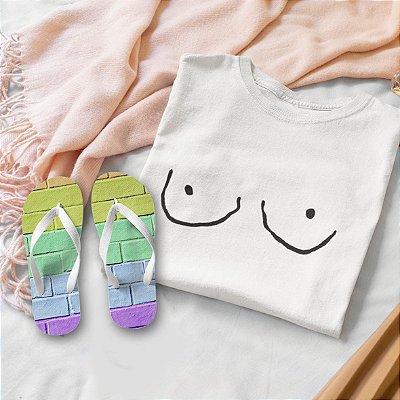 Combo Peitos: T-shirt  + Chinelo de dedo