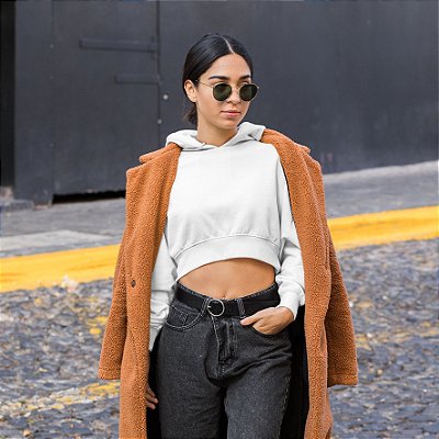 camel cropped moletom com capuz