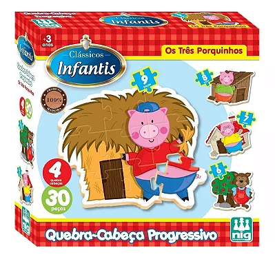 Quebra-Cabeça Os Três Porquinhos | Nig Brinquedos | 0432