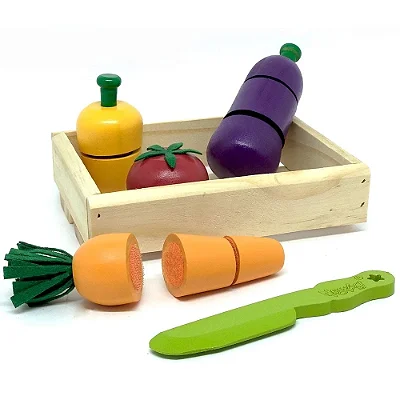 Kit Legumes com Corte - Madeira | NewArt Toys