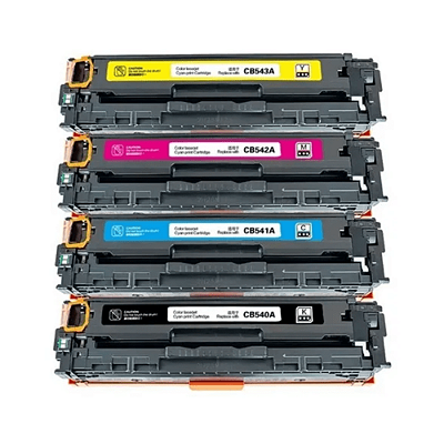 Kit 4 Toner Compatível HP CB540A | CB541A | CB542A | 543A | 540A Ollix