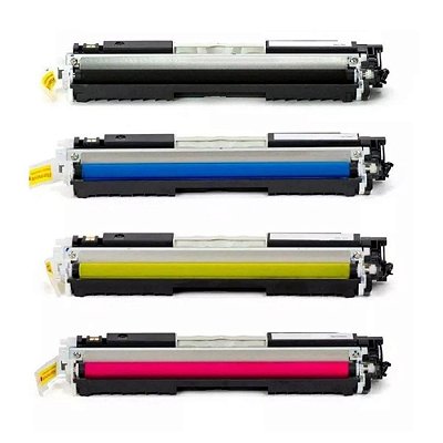 Kit 4 Toner Compatível HP CE310A | CE311A | CE312A | CE313A | Ollix