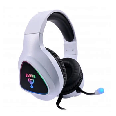 Headset Gamer Night Mount Led Rainbow Com Fio CL-HM709 Branco USB Stereo