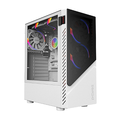 GABINETE GAMER SET WHITE GHOST - LATERAL EM VIDRO - PCYES
