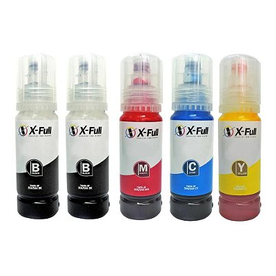 Kit 5 Tintas Corante X-Full Compatível Epson T504 | T544 | L3250 | L3150 | L3110 | L3210 | 504 | 544