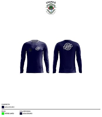 CAMISETA MANGA LONGA COM ESTAMPA DIGITAL FRENTE E COSTAS.
