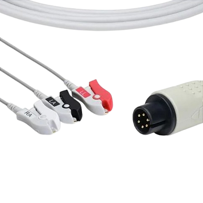 CABO DE ECG 3 VIAS COM RABICHOS FIXOS COMPATÍVEL COM DIXTAL DX2010, DX2020, DX2021, DX2022, DX2022+, DX 2023.