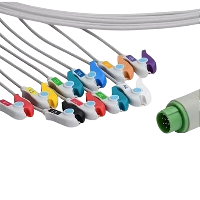 CABO PARA ELETROCARDIÓGRAFO 10 VIAS COM RABICHOS FIXOS COMPATÍVEL COM DIXTAL EP-12 NEOPINCH