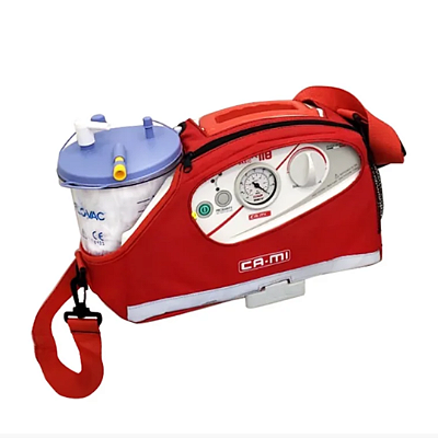 ASPIRADOR CIRÚRGICO - CA-MI - ASKIR 118 - COM BATERIA, BOLSA E SUPORTE PARA AMBULÂNCIA