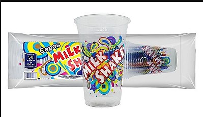 Copo descartável para Milk Shake 400 ml pacote com 50