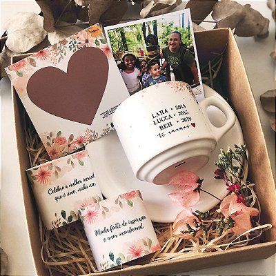 Presente Kit Dia da Mães - Caixa com Xícara Personalizada