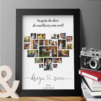 Quadro Decorativo Dia dos Namorados - Mosaico Coração