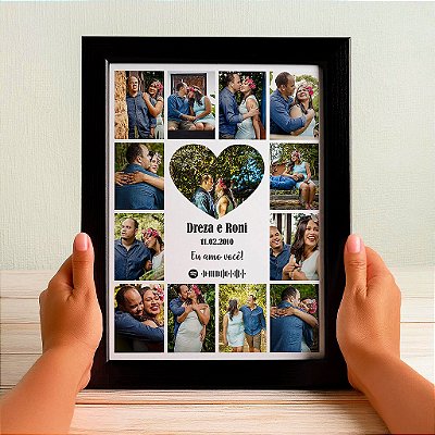 Quadro Decorativo Dia dos Namorados - Mosaico de Fotos 02