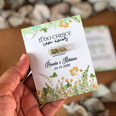 Card e Eco Cápsula com Sementes | Arte Jardim de Margaridas