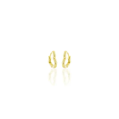 Brinco Argola Coração Liso 11mm Banhado a Ouro