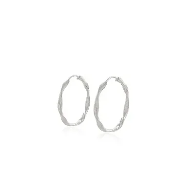 Brinco Argola Fio Torcido 13mm em Prata 925