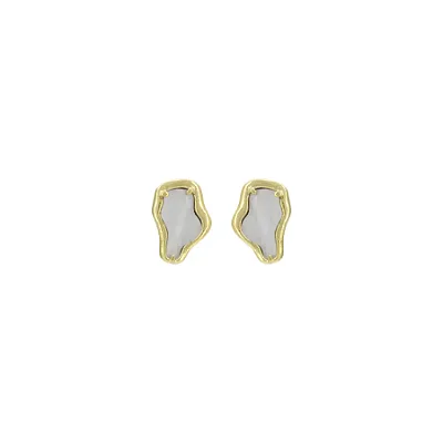 Brinco Orgânico 8x14mm Acrílico Colors – Modernidade e Versatilidade em Dourado!