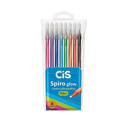 Caneta Spiro Glow • Estojo 8 Cores