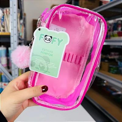 Estojo Box Pompom Rosa